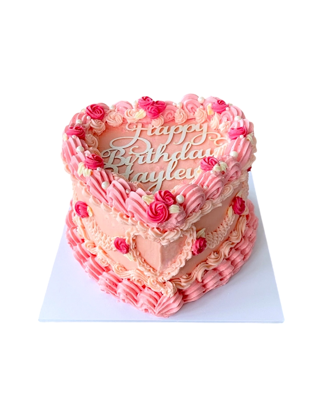 Vintage Glitter Heart Cake