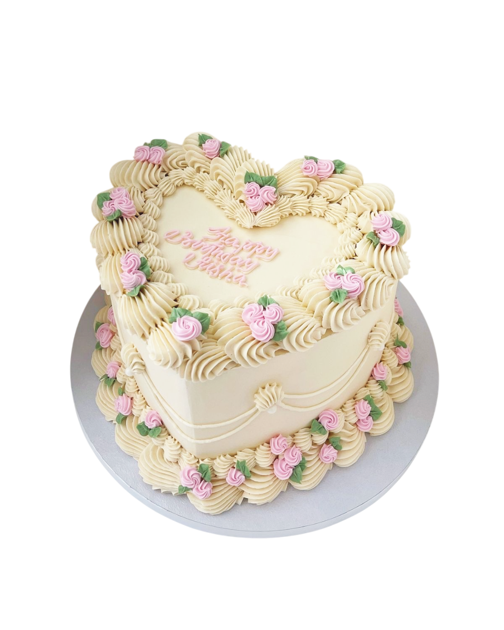 Creamy Vintage Heart Cake